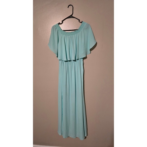 Show Me Your MuMu Hacienda Maxi Dress Green Blue Womens Size Large - Picture 2 of 4